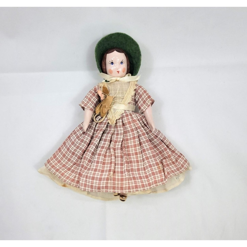 Vintage Ruth Gibbs Meg March Doll Little Women Play Friend 7" Porcelain Bonnet